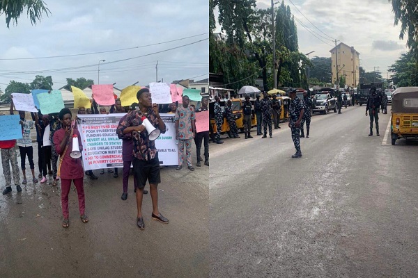  Police teargas, disperse protesting UNILAG students
