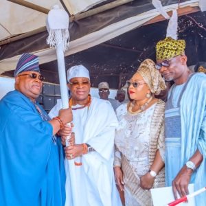 Adeleke Presents Staff of Office to New Owa Obokun of Ilesa Land