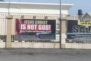 Lekki Central Mosque Bows To Public Backlash, Removes ‘Jesus Christ is Not God’ Banner