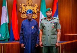 Tinubu Decorates His Aide-de-camp With New Rank