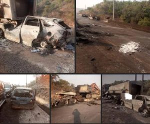 Photos: Vehicles Razed In Enugu Petrol Tanker Explosion