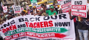 Democracy-Day: Lagos Protesters March From Ikeja to Maryland, Demand End to Insecurity in Nigeria