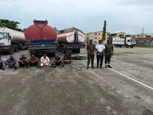Troops Dismantle Suspected Illegal Bunkering Site in Lagos, Arrest Six Suspects