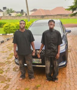 Ondo Police Recover Stolen Lexus SUV, Arrest Two Suspected Armed Robbers in Akure