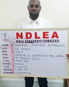 NDLEA arrests India-bound businessman with cocaine, recovers N3.6bn drugs in Lagos