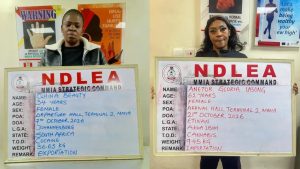 NDLEA arrests S’African with cocaine, grandma with cannabis